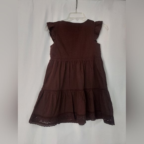 Gap Teen Cap Sleeves Brown Tiered Dress. Size  8 - Picture 6 of 7